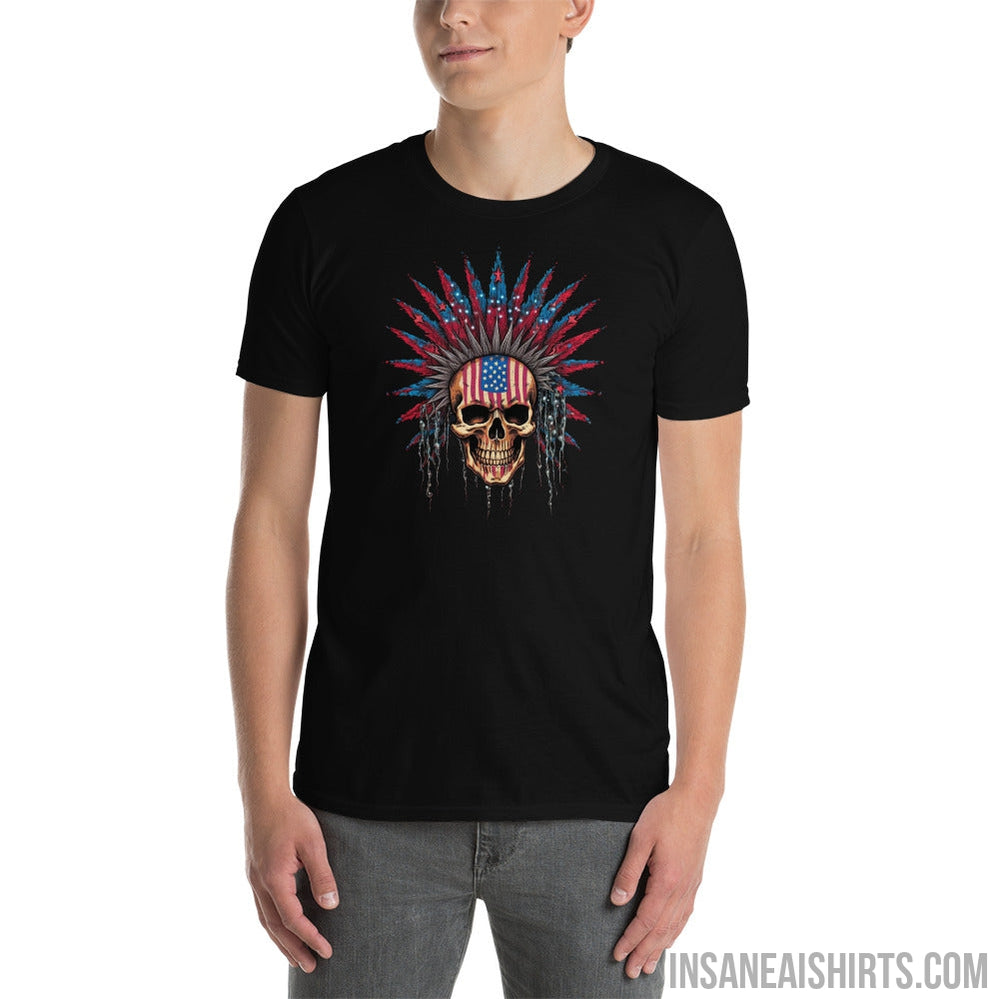 Insane AI Shirts- American Bad A$$ Skull Shirt Design