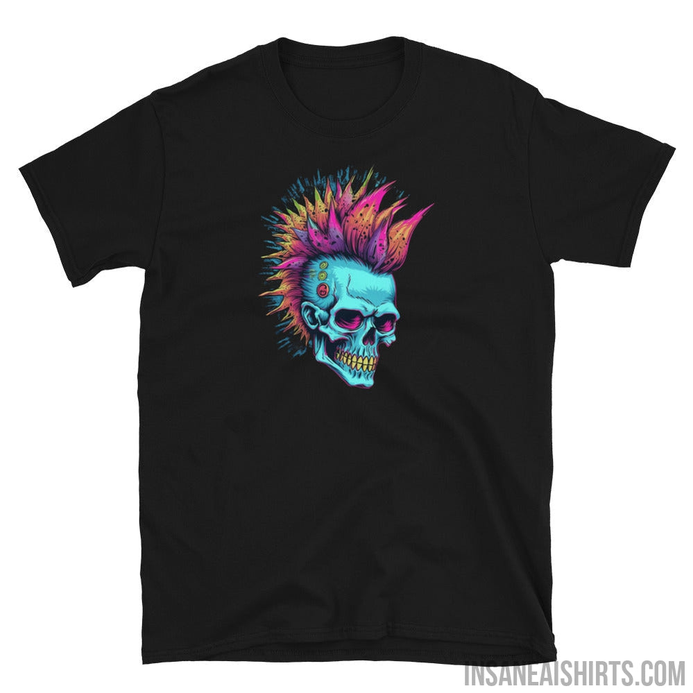 Insane AI Shirts- Psychedelic Skull Mohawk